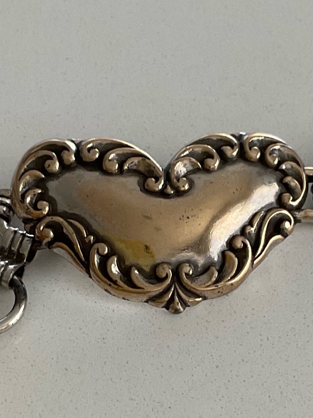 Brighton Antique Silver Heart Dangle Chain Belt 1996 - Picture 16 of 16
